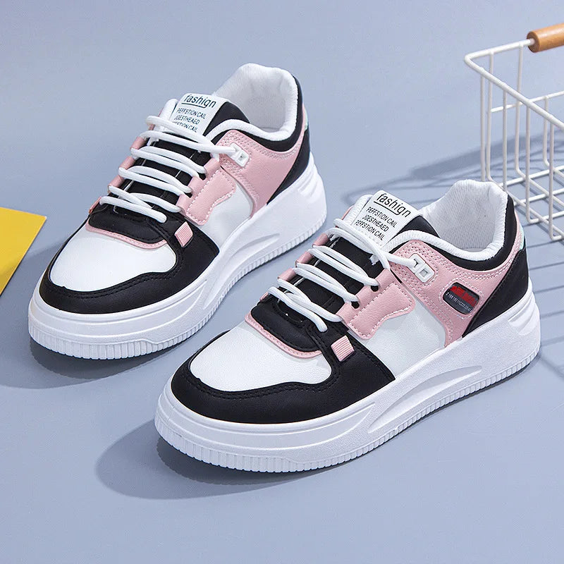 zapatos de plataforma blanca, informales - planos