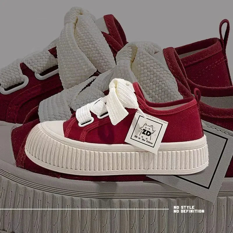 Tenis casuales con plataforma para mujer – estilo urbano de lona.