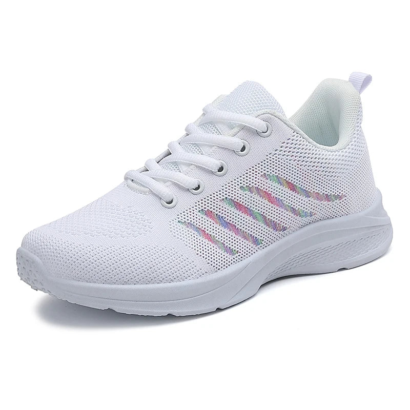 Zapatos deportivos de mujer – mocasines de malla con cuña ligera.
