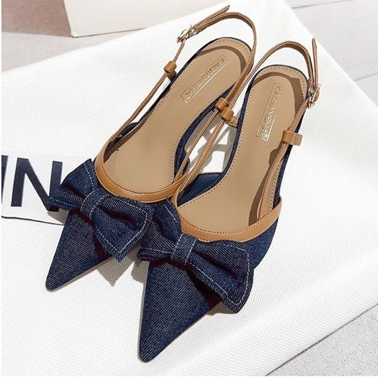 Sandalias de tacón medio con lazo – elegantes y cómodas para mujer