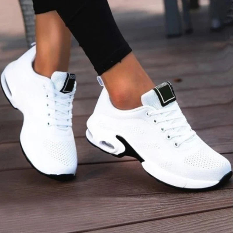 Zapatillas de deporte con cordones para Mujer, zapatos de plataforma de talla grande, transpirables, suaves