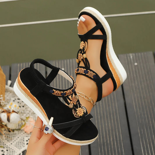 Sandalias Gladiador con Plataforma y Trenzado – Estilo Verano 2025