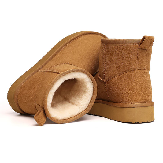 Botines invernales para mujer – moda casual con forro cálido y suela antideslizante.