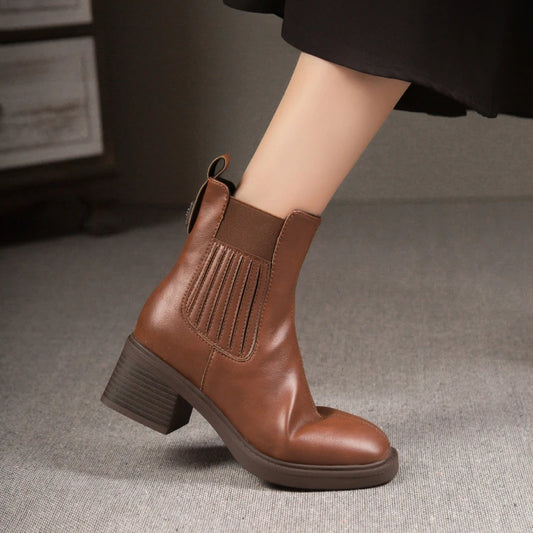 Botines Chelsea de cuero para mujer – Elegantes y cómodos de invierno