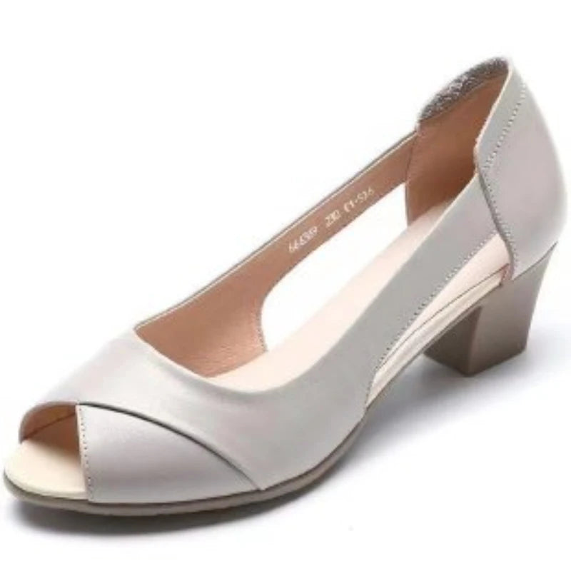 Sandalias de tacón para mujer con punta abierta. Elegantes, cómodas y modernas