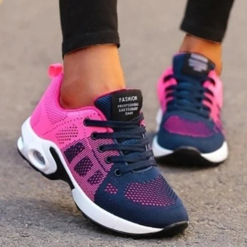 Zapatillas de deporte con cordones para Mujer, zapatos de plataforma de talla grande, transpirables, suaves