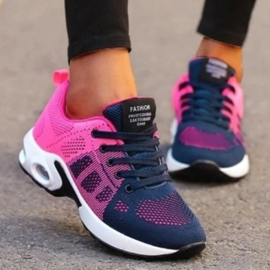 Zapatillas de deporte con cordones para Mujer, zapatos de plataforma de talla grande, transpirables, suaves