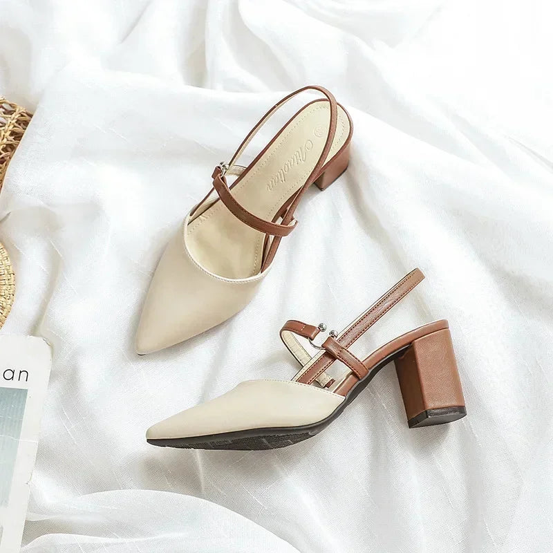 Sandalias de moda mujer | Tacón cuadrado elegante y cómodo
