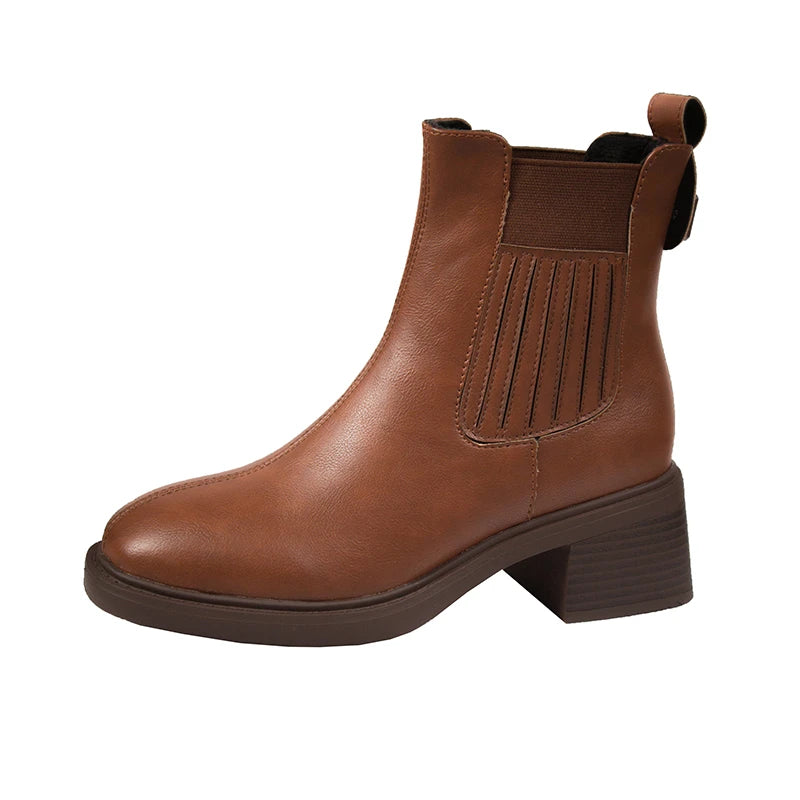 Botines Chelsea de cuero para mujer – Elegantes y cómodos de invierno